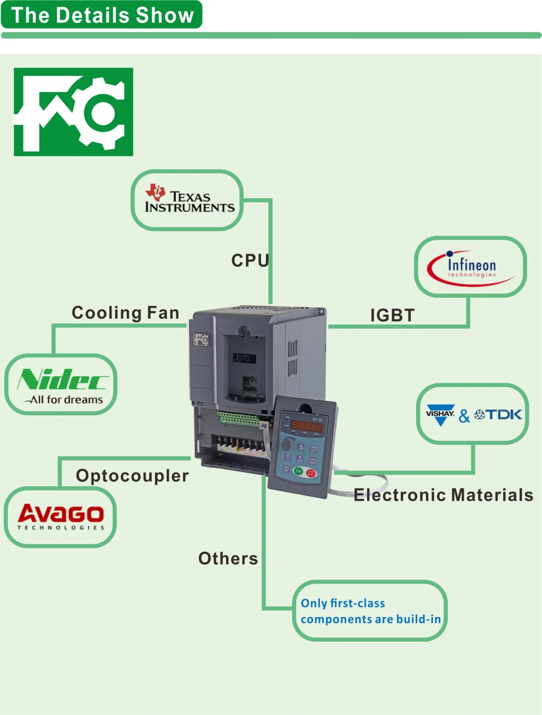 AC Motor Solar Drive for Water Pump Single Phase Output