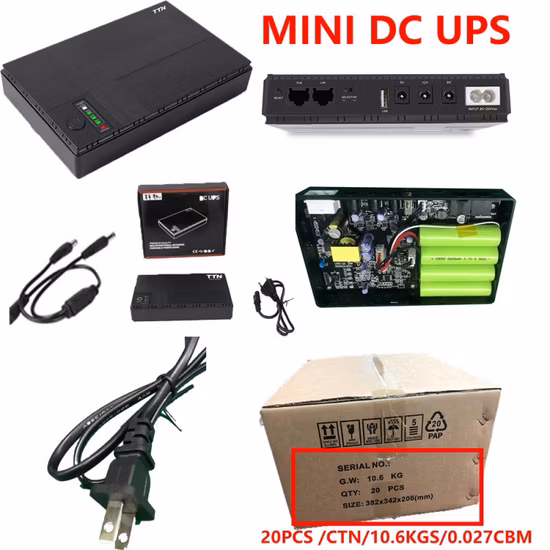 Fuente de alimentación ininterrumpida de batería de litio de 220V Fuente de alimentación ininterrumpida DC 12V 3A 5A Control de acceso de 4 salidas UPS